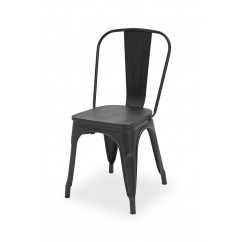 Krzesło kawiarniane PARIS inspirowane TOLIX z drewnianym siedziskiem