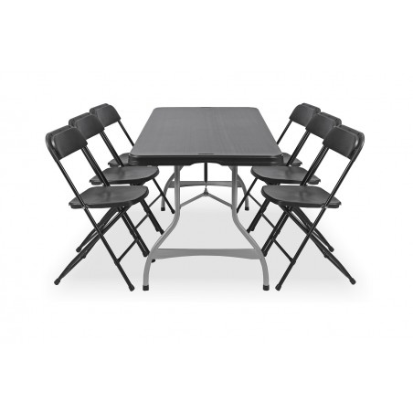Zestaw mebli cateringowych - stół 80350, krzesło POLY 7 czarne