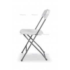 Krzesło cateringowe składane POLY 7 biało/szare